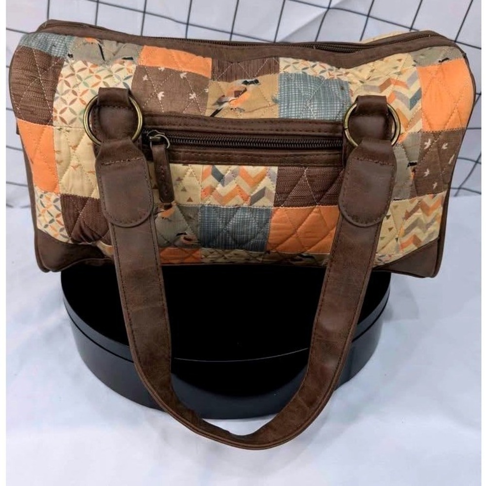 Donna Sharp ~ Tess Handbag ~ Patchwork Quilted/Bird Pattern ~ Double Handle